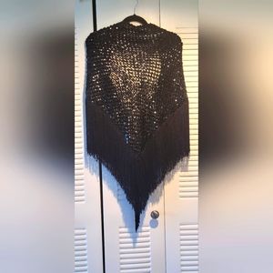 Vintage solid sequined wrap